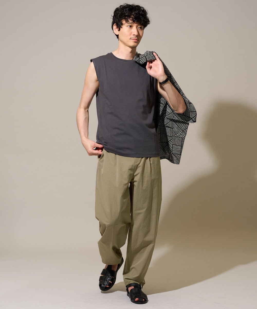 KHLHD46069 a.v.v MEN(アー・ヴェ・ヴェ) 〈遮熱 / 接触冷感 / 吸水速乾〉バルーンシルエットパンツ 【イージーケア / 洗濯機で洗える】 ブラック