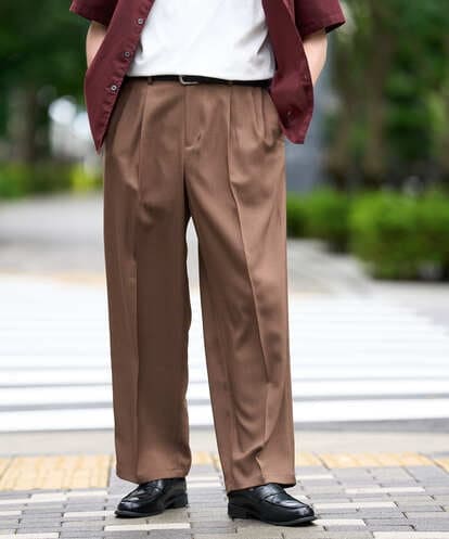 KHLHD50069 a.v.v MEN 【接触冷感/イージーケア/洗濯機で洗える/毛玉になりにくい】ツイルストレッチサイドアジャスターワイドパンツ
