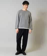 KHLKA13069 a.v.v MEN(アー・ヴェ・ヴェ) ワンタックワイドイージースラックス　LANATEC【ストレッチ/洗濯機で洗える/イージーケア/毛玉になりにくい】 ブラック