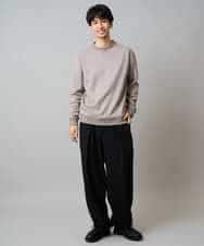 KHLLA31069 a.v.v MEN(アー・ヴェ・ヴェ) 【毛玉になりにくい/ストレッチ】ツイルストレッチ切替オーバーパンツ【洗濯機で洗える】 ブラック