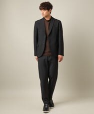 KHLLV26059 a.v.v MEN(アー・ヴェ・ヴェ) 【ON/OFF兼用】シャンブレー裏起毛スマートテーパードパンツ(セットアップ可） ネイビー