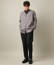 KHLLV26059 a.v.v MEN(アー・ヴェ・ヴェ) 【ON/OFF兼用】シャンブレー裏起毛スマートテーパードパンツ(セットアップ可） ネイビー