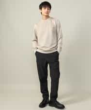 KHLLV26059 a.v.v MEN(アー・ヴェ・ヴェ) 【ON/OFF兼用】シャンブレー裏起毛スマートテーパードパンツ(セットアップ可） ネイビー