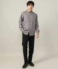 KHLLV26059 a.v.v MEN(アー・ヴェ・ヴェ) 【ON/OFF兼用】シャンブレー裏起毛スマートテーパードパンツ(セットアップ可） ネイビー