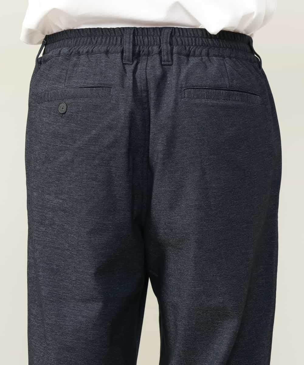 KHLLV26059 a.v.v MEN(アー・ヴェ・ヴェ) 【ON/OFF兼用】シャンブレー裏起毛スマートテーパードパンツ(セットアップ可） ネイビー