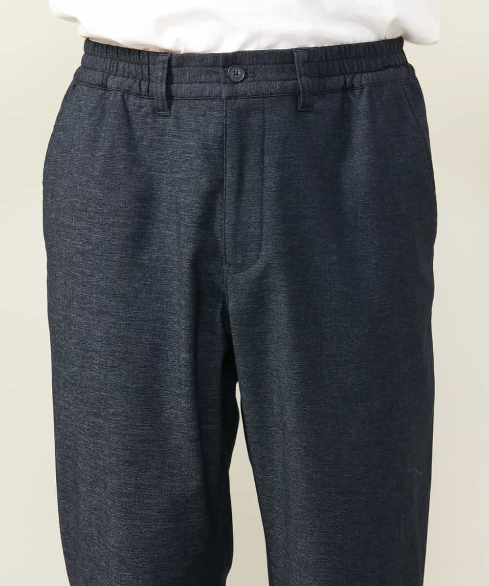 KHLLV26059 a.v.v MEN(アー・ヴェ・ヴェ) 【ON/OFF兼用】シャンブレー裏起毛スマートテーパードパンツ(セットアップ可） ネイビー
