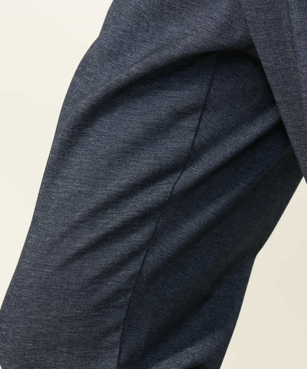 KHLLV26059 a.v.v MEN(アー・ヴェ・ヴェ) 【ON/OFF兼用】シャンブレー裏起毛スマートテーパードパンツ(セットアップ可） ネイビー
