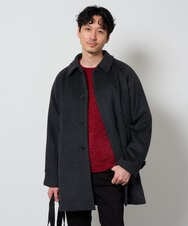 KHUAG09239 a.v.v MEN(アー・ヴェ・ヴェ) ライトビーバーステンカラーコート ブラック
