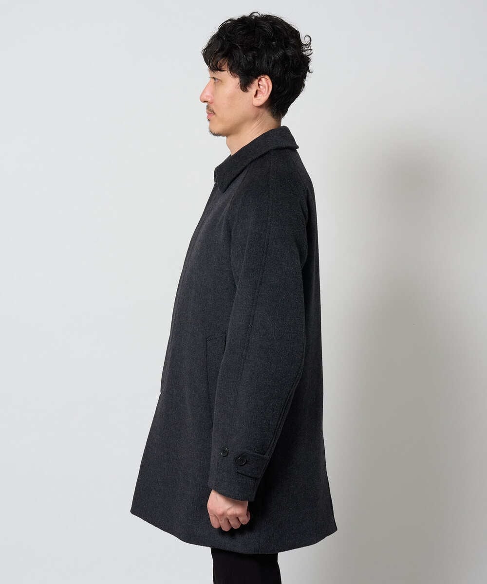 KHUAG09239 a.v.v MEN(アー・ヴェ・ヴェ) ライトビーバーステンカラーコート ブラック