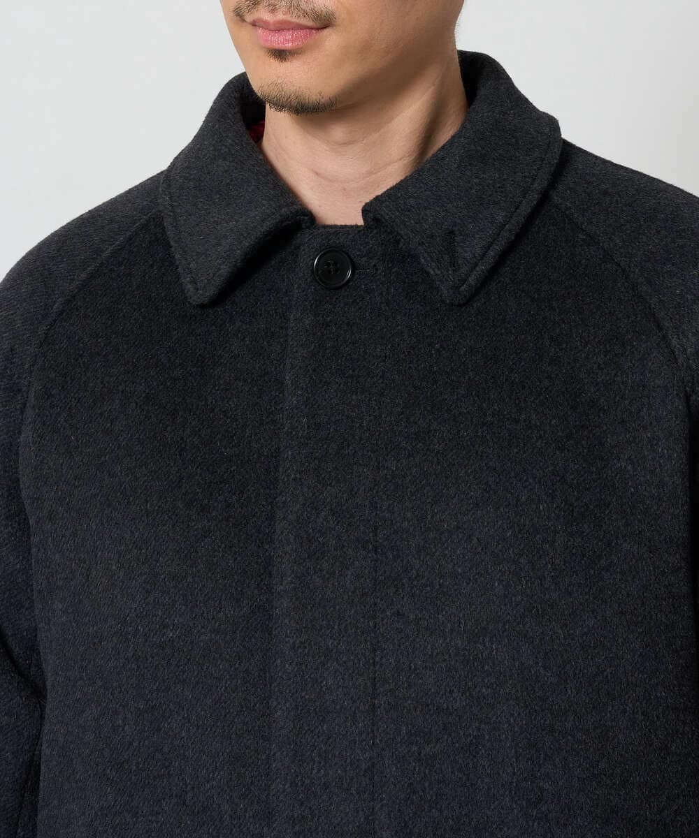 KHUAG09239 a.v.v MEN(アー・ヴェ・ヴェ) ライトビーバーステンカラーコート ブラック