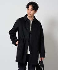 KHUAG09239 a.v.v MEN(アー・ヴェ・ヴェ) ライトビーバーステンカラーコート ブラック