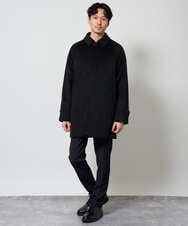 KHUAG09239 a.v.v MEN(アー・ヴェ・ヴェ) ライトビーバーステンカラーコート ブラック