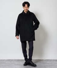 KHUAG09239 a.v.v MEN(アー・ヴェ・ヴェ) ライトビーバーステンカラーコート ブラック