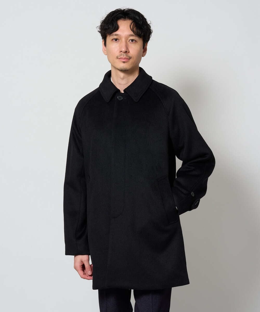 KHUAG09239 a.v.v MEN(アー・ヴェ・ヴェ) ライトビーバーステンカラーコート ブラック