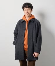 KHUAG09239 a.v.v MEN(アー・ヴェ・ヴェ) ライトビーバーステンカラーコート ブラック