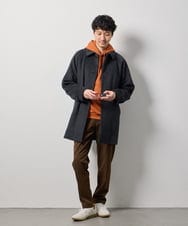 KHUAG09239 a.v.v MEN(アー・ヴェ・ヴェ) ライトビーバーステンカラーコート ブラック