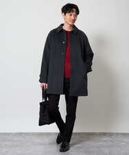 KHUAG09239 a.v.v MEN(アー・ヴェ・ヴェ) ライトビーバーステンカラーコート ブラック