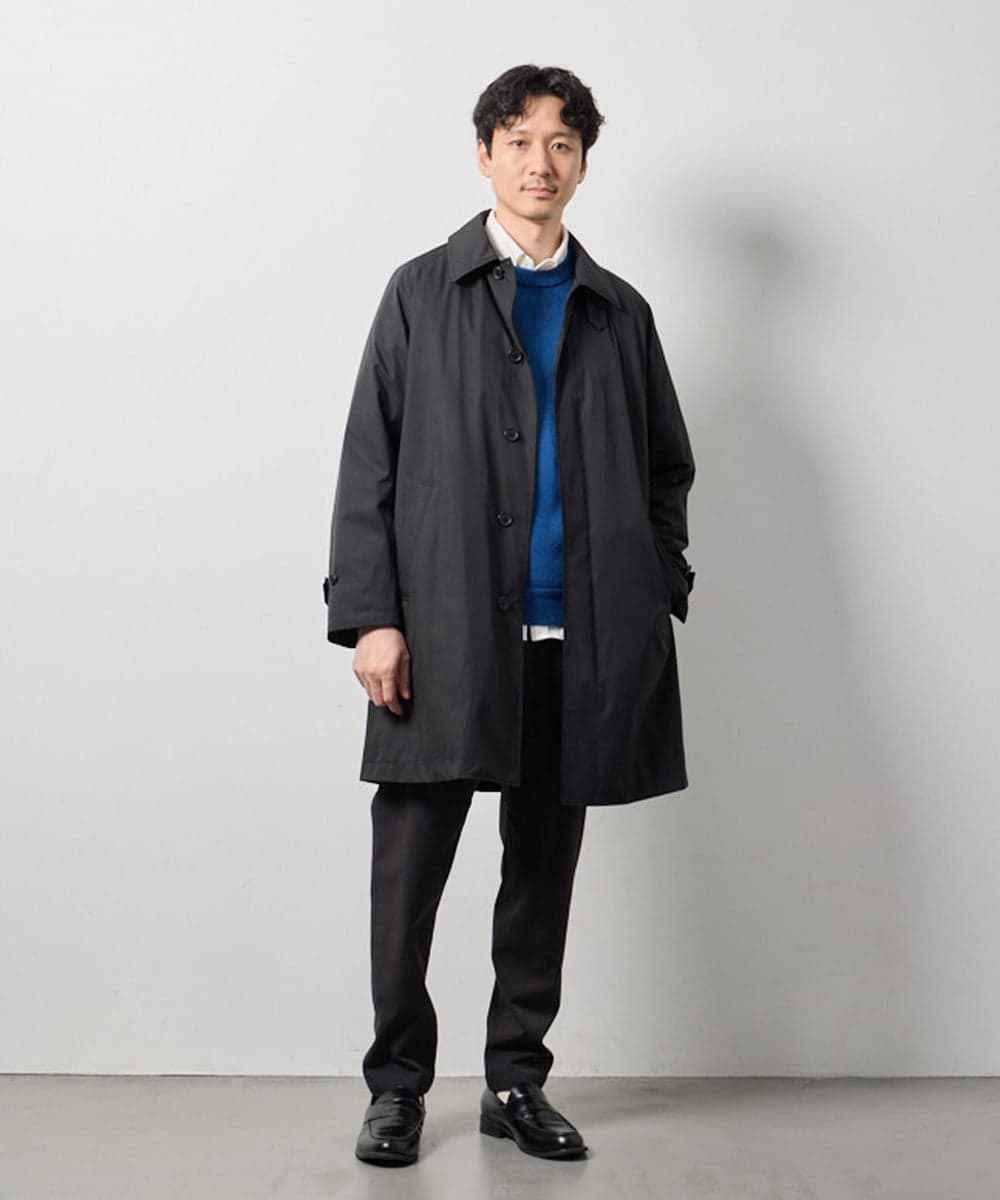KHUAG30199 a.v.v MEN(アー・ヴェ・ヴェ) 【 830FPダウン / 軽量/  撥水 / 防風 】ライトスカイダウンステンカラーコート ブラック