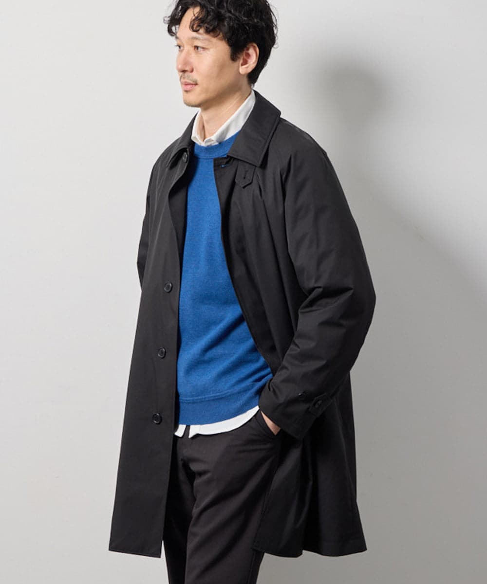 KHUAG30199 a.v.v MEN(アー・ヴェ・ヴェ) 【 830FPダウン / 軽量/  撥水 / 防風 】ライトスカイダウンステンカラーコート ブラック