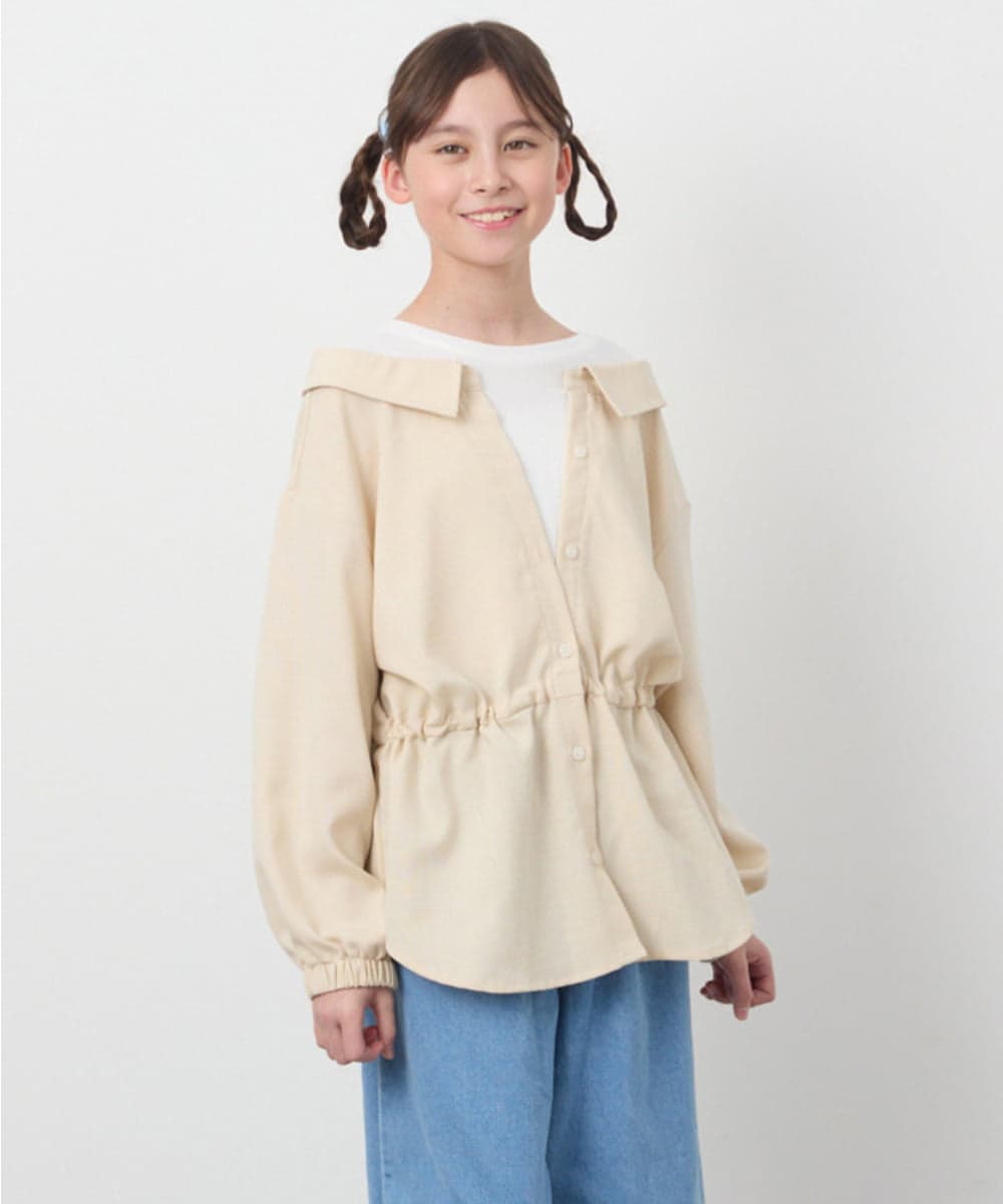 KJBEC41044 a.v.v KIDS(アー・ヴェ・ヴェ) [160]シャツレイヤードトップス ベージュ