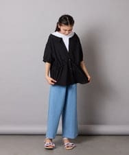 KJBFB03039 a.v.v KIDS(アー・ヴェ・ヴェ) [140-150]レイヤード風シャツブラウス グリーン
