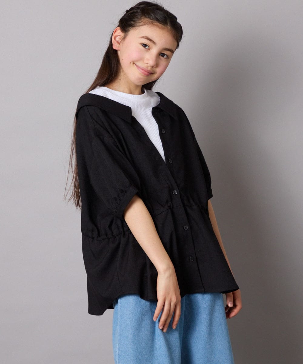 KJBFC03044 a.v.v KIDS(アー・ヴェ・ヴェ) [160レイヤード風シャツブラウス ブラック