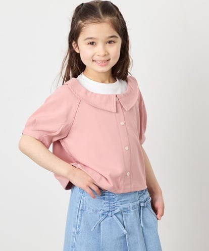 KJBFD40039 a.v.v KIDS [120-160]半袖レイヤード風シャツ