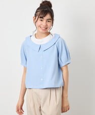 KJBFD40039 a.v.v KIDS(アー・ヴェ・ヴェ) [120-160]半袖レイヤード風シャツ ライトブルー