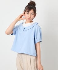KJBFD40039 a.v.v KIDS(アー・ヴェ・ヴェ) [120-160]半袖レイヤード風シャツ ライトブルー
