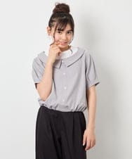 KJBFD40039 a.v.v KIDS(アー・ヴェ・ヴェ) [120-160]半袖レイヤード風シャツ ライトグレー