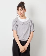 KJBFD40039 a.v.v KIDS(アー・ヴェ・ヴェ) [120-160]半袖レイヤード風シャツ ライトグレー