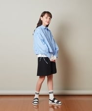 KJBFS46039 a.v.v KIDS(アー・ヴェ・ヴェ) [150-160]裾ドロストボリュームシャツ ライトブルー