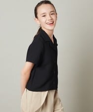 KJBFT42034 a.v.v KIDS(アー・ヴェ・ヴェ) [140-150]オープンカラーシャツ ブラック