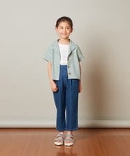 KJBFT42034 a.v.v KIDS(アー・ヴェ・ヴェ) [140-150]オープンカラーシャツ ブラック