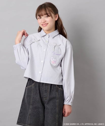 KJBGD57059 a.v.v KIDS [120-150]【数量限定】[クロミ]ストライプシャツ