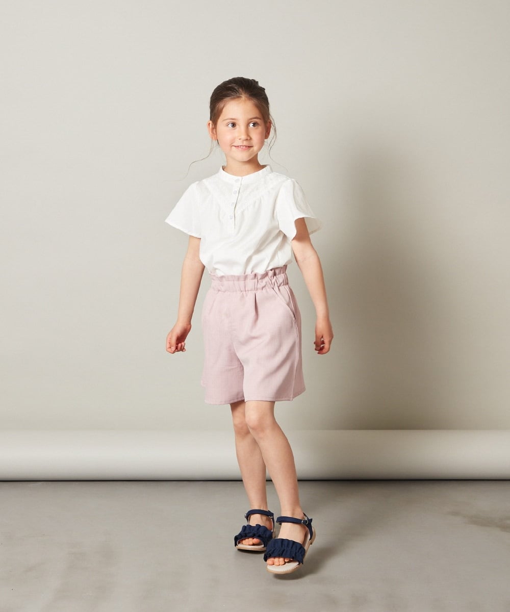KJBGS01029 a.v.v KIDS(アー・ヴェ・ヴェ) [120-130]袖フレアレースブラウス アイボリー