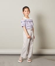KJBGS03029 a.v.v KIDS(アー・ヴェ・ヴェ) [110-130]オフショルドッキングブラウス ブルー