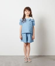 KJBGT03034 a.v.v KIDS(アー・ヴェ・ヴェ) [140-150]オフショルドッキングブラウス ブラック