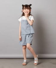 KJBGV02039 a.v.v KIDS(アー・ヴェ・ヴェ) [100-130]【セットアップ対応】レースアップドッキングTシャツ ライトブルー