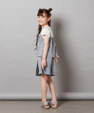 KJBGV02039 a.v.v KIDS(アー・ヴェ・ヴェ) [100-130]【セットアップ対応】レースアップドッキングTシャツ ライトブルー