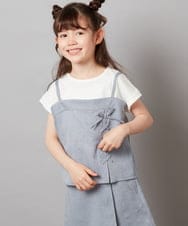 KJBGV02039 a.v.v KIDS(アー・ヴェ・ヴェ) [100-130]【セットアップ対応】レースアップドッキングTシャツ ライトブルー