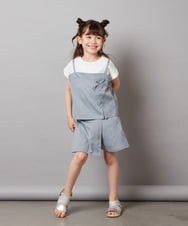 KJBGV02039 a.v.v KIDS(アー・ヴェ・ヴェ) [100-130]【セットアップ対応】レースアップドッキングTシャツ ライトブルー