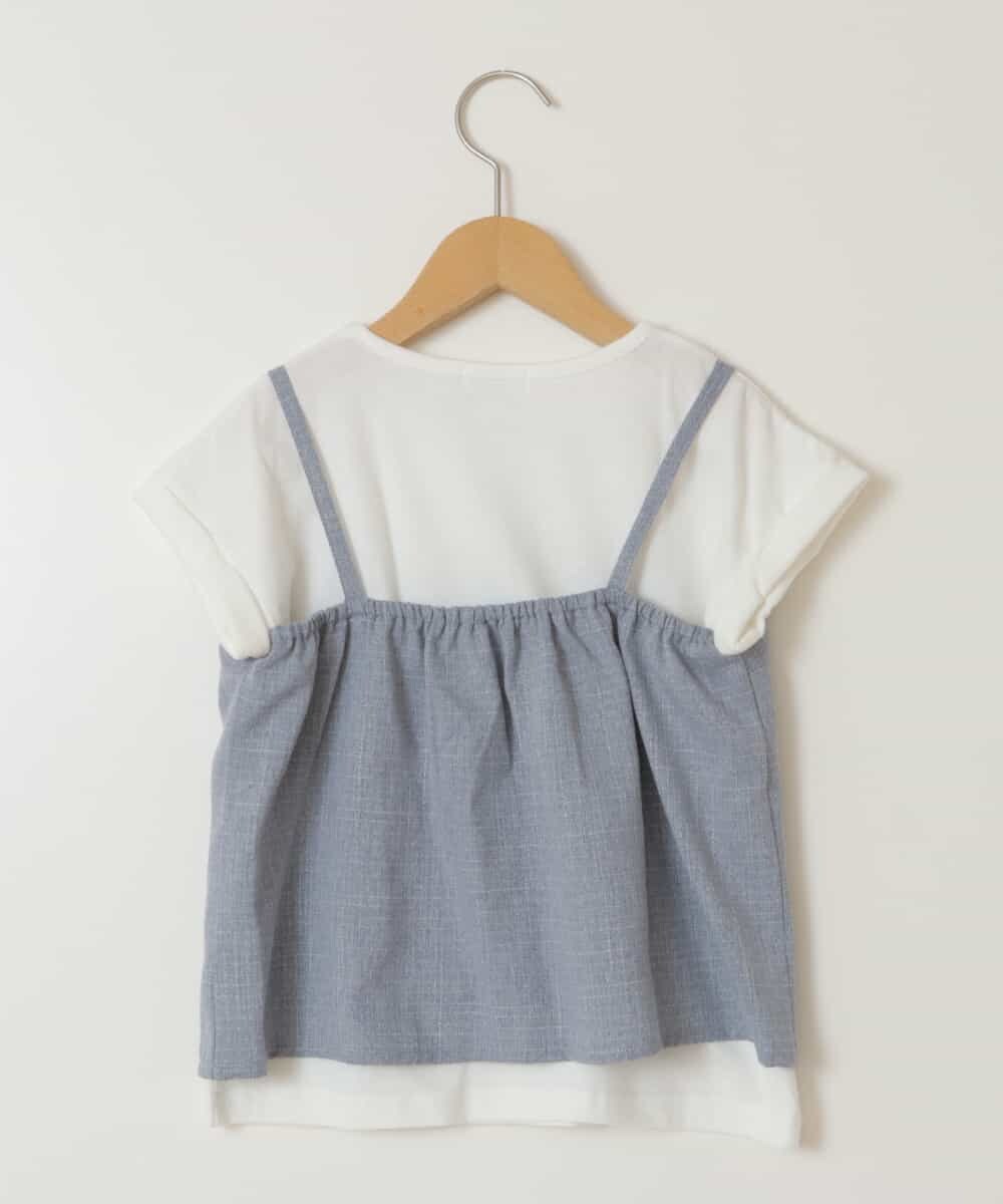 KJBGV02039 a.v.v KIDS(アー・ヴェ・ヴェ) [100-130]【セットアップ対応】レースアップドッキングTシャツ ライトブルー