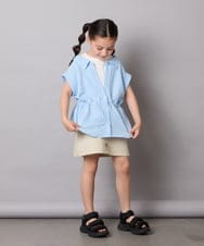 KJBHA22039 a.v.v KIDS(アー・ヴェ・ヴェ) 【接触冷感/ジメジメ対策】[120-160]ポコポコレイヤード風ブラウス ライトブルー