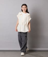 KJBHA22039 a.v.v KIDS(アー・ヴェ・ヴェ) 【接触冷感/ジメジメ対策】[120-160]ポコポコレイヤード風ブラウス ライトブルー