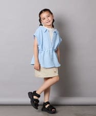 KJBHA22039 a.v.v KIDS(アー・ヴェ・ヴェ) 【接触冷感/ジメジメ対策】[120-160]ポコポコレイヤード風ブラウス ライトブルー