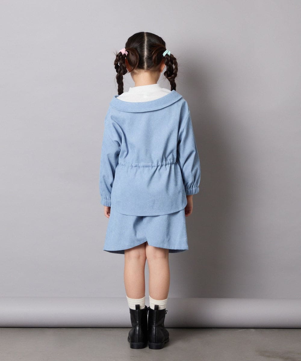 KJBJA31039 a.v.v KIDS(アー・ヴェ・ヴェ) 【セットアップ可能】[120-160]ブライトコールレイヤードフウブラウス ライトブルー