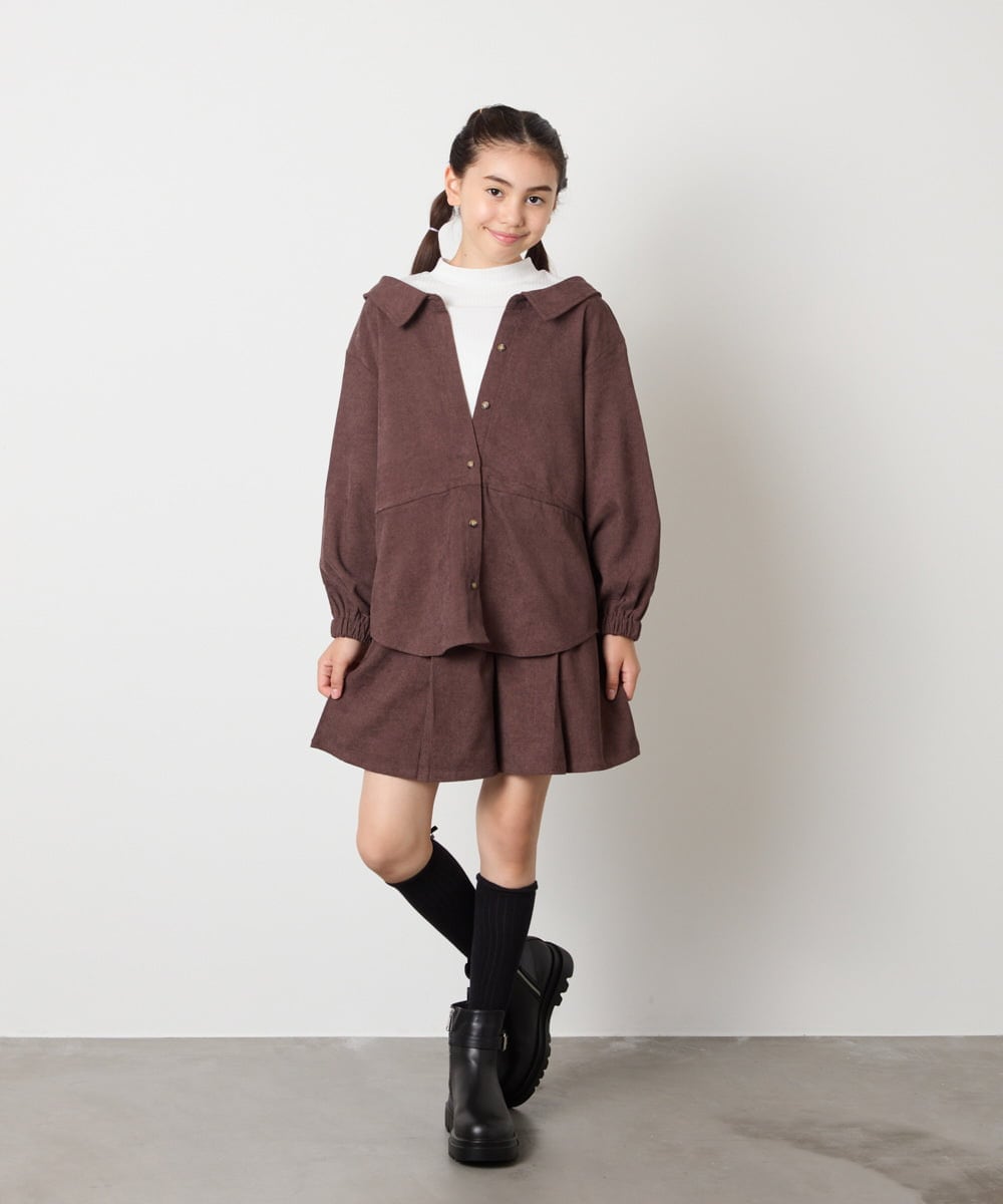 KJBJA31039 a.v.v KIDS(アー・ヴェ・ヴェ) 【セットアップ可能】[120-160]ブライトコールレイヤードフウブラウス ライトブルー