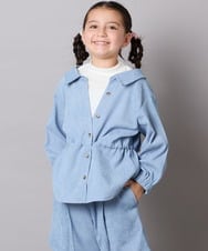 KJBJA31039 a.v.v KIDS(アー・ヴェ・ヴェ) 【セットアップ可能】[120-160]ブライトコールレイヤードフウブラウス ライトブルー