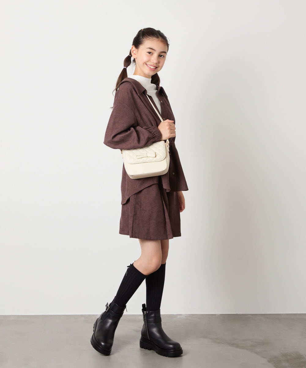 KJBJA31039 a.v.v KIDS(アー・ヴェ・ヴェ) 【セットアップ可能】[120-160]ブライトコールレイヤードフウブラウス ライトブルー